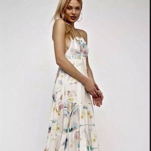 Free People Ivory Watercolor Maxi Dress